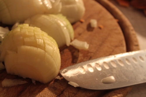 chopped yellow onions