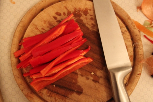 sliced Hungarian peppers